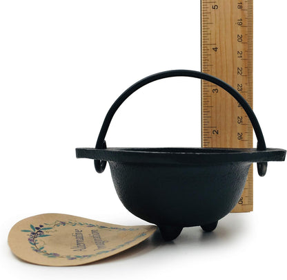 Cast Iron Cauldron with Handles. Perfect for Incense, Rituals, Home Decor, and More - 2.5 Inches Wide