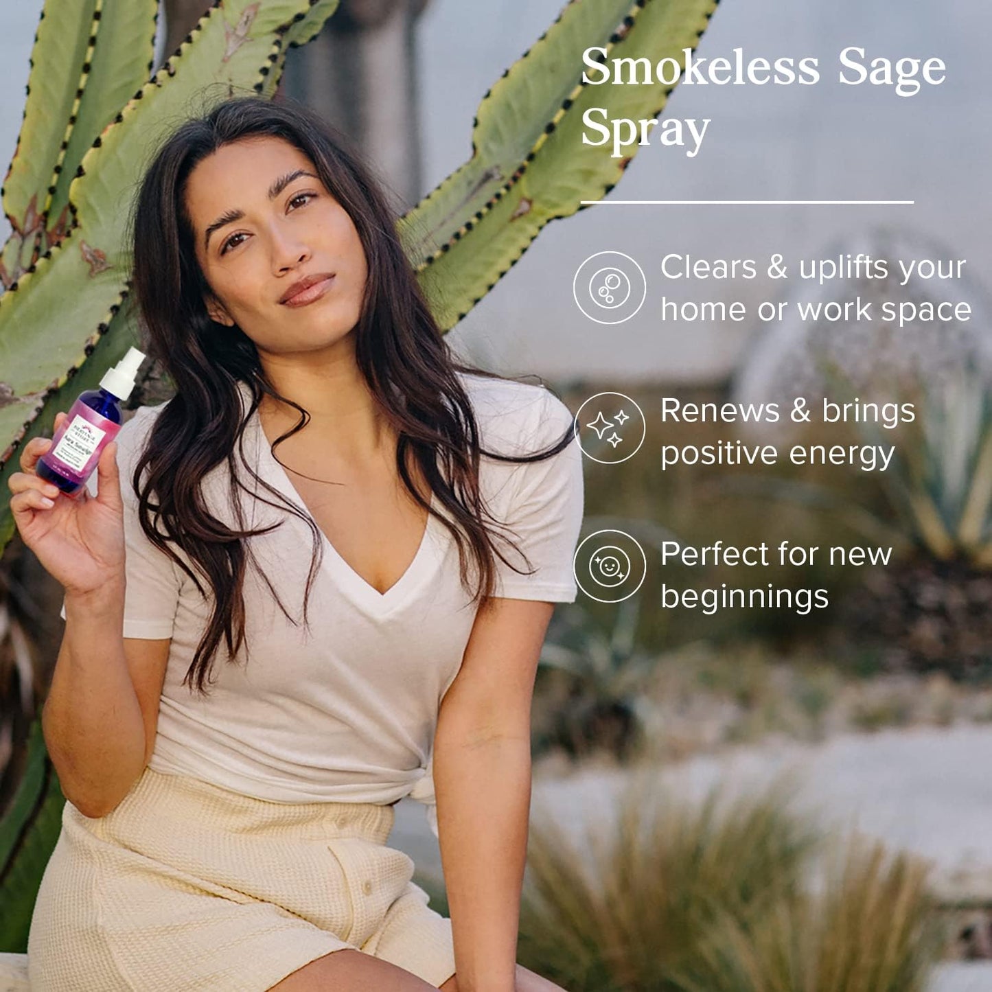 Aura Smudge Smokeless Sage with Juniper, Cleansing & Uplifting Spray for Positive Energy, Clean, Simple Alternative to Smudge Sticks & Burning Sage, Paraben Free, Vegan, 4Oz