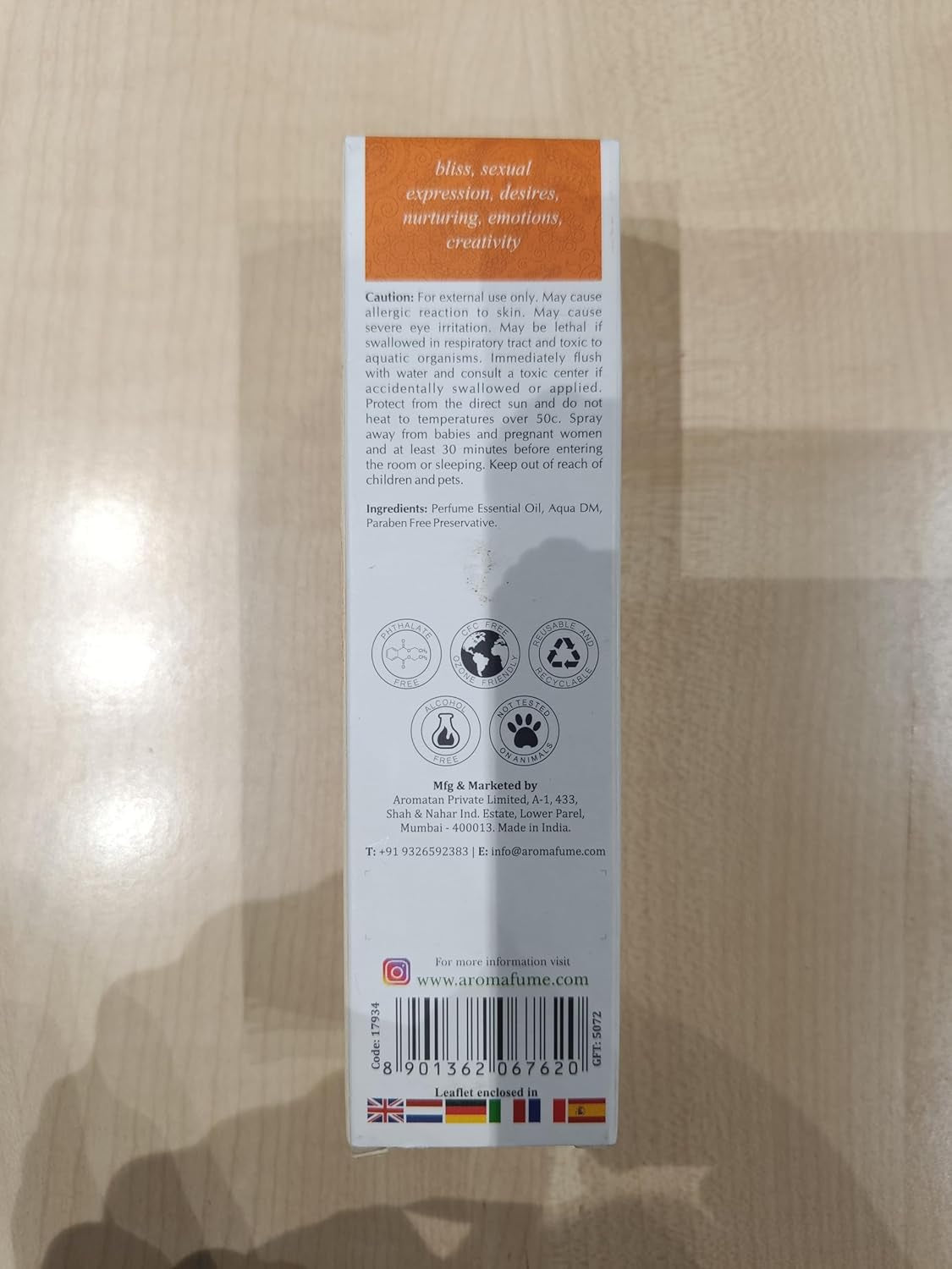 Sacral Chakra Natural Mist by  | 100Ml/3.3 Fl Oz | Swadisthana | Aromatherapy Spray for Chakra Balance | Orange & Patchouli Extracts | Essential Oil Spray for Meditation, Yoga, Reiki