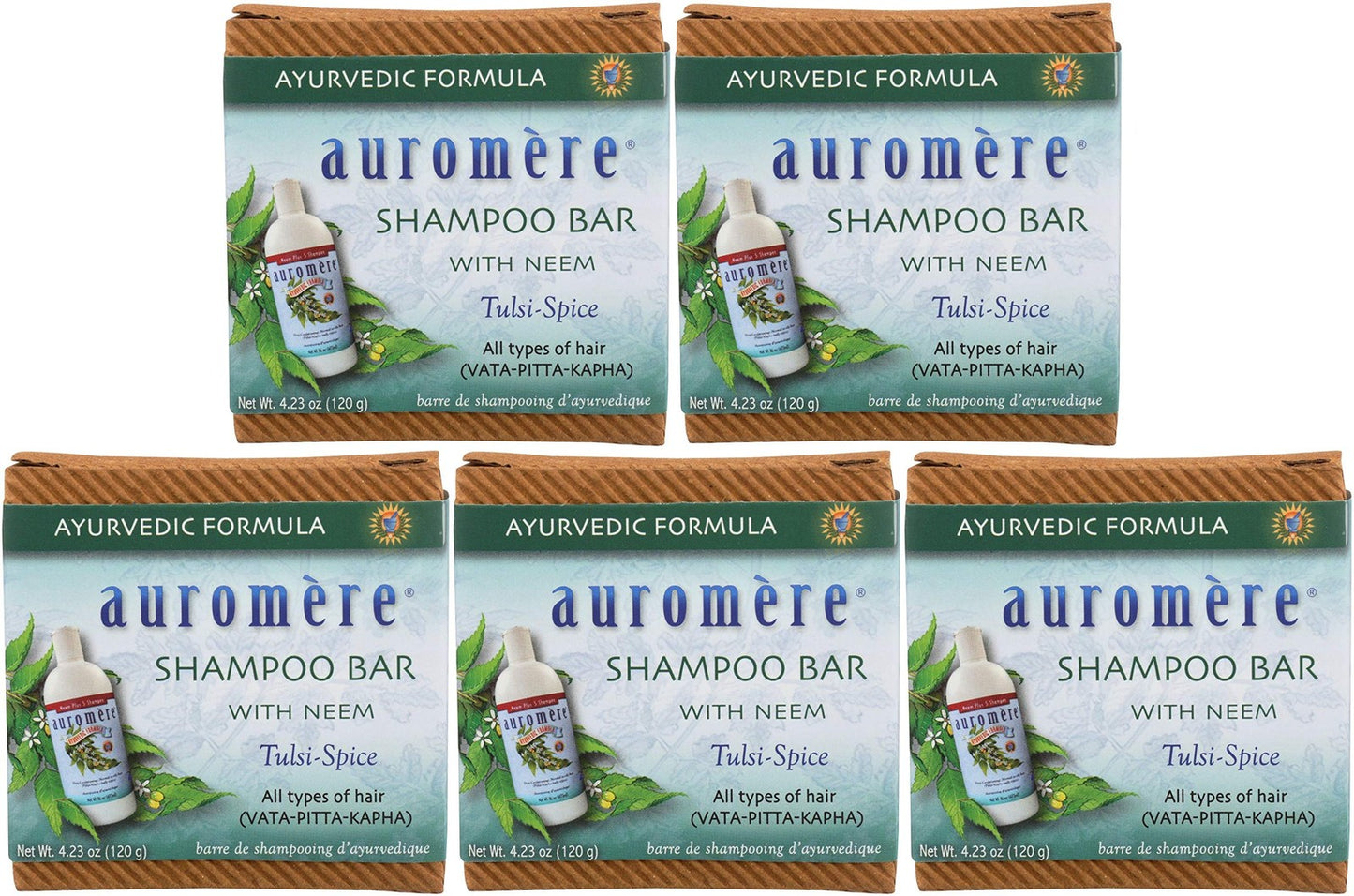Eco Friendly All in One Neem Shampoo Bar 5 Pack Vegan Cruelty Free Travel Size
