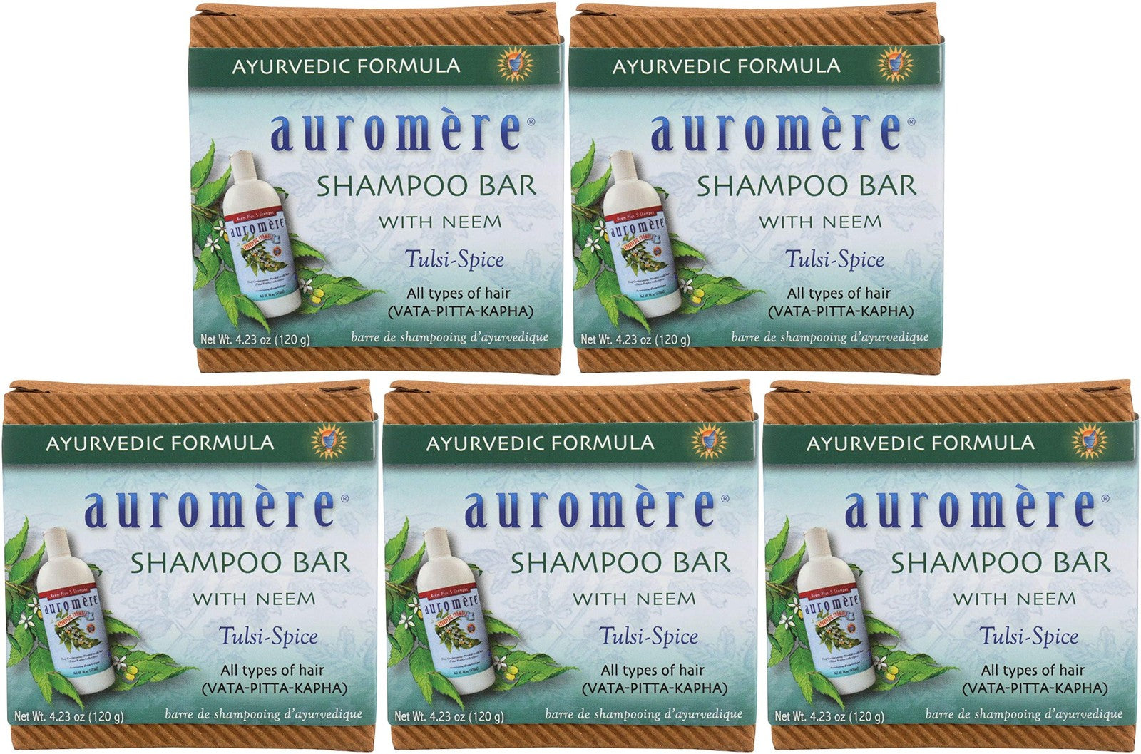Eco Friendly All in One Neem Shampoo Bar 5 Pack Vegan Cruelty Free Travel Size