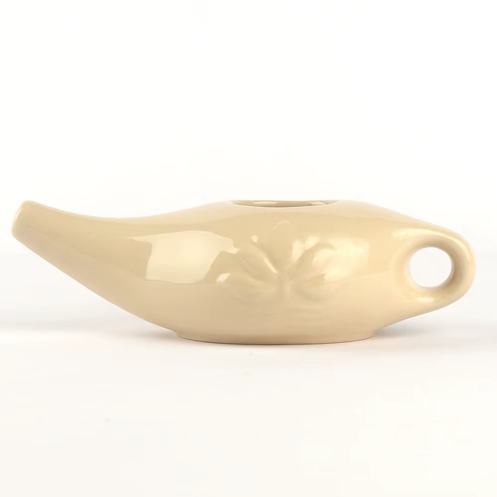 Nasal Irrigation Pot 250Ml - Ceramic Neti Pot for Sinus Congestion, Dust Cleansing & Allergy Care (Bpa-Free) Health