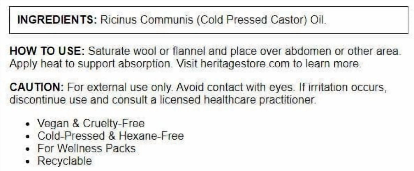 Heritage the Palma Christi Castor Oil, 16 Oz