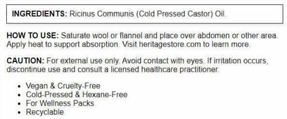 Heritage the Palma Christi Castor Oil, 16 Oz