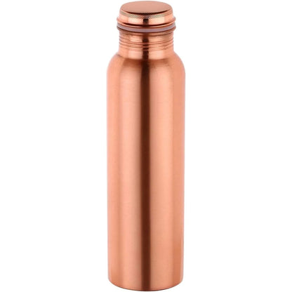 100% PURE COPPER WATER BOTTLE NO JOINT & LEAK PROOF DESIGN VESSEL AYURVEDA HEALTH BENEFIT PITCHER for SPORT, FITNESS, and YOGA