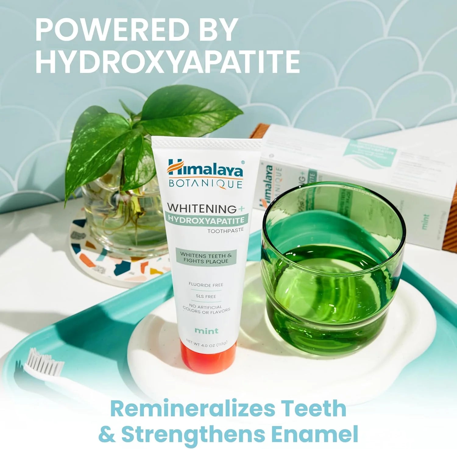Botanique Whitening + Hydroxyapatite Toothpaste, Mint Flavor, Nano Hydroxyapatite, 4 Oz