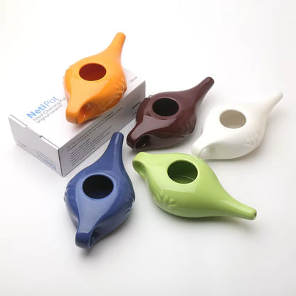 Nasal Irrigation Pot 250Ml - Ceramic Neti Pot for Sinus Congestion, Dust Cleansing & Allergy Care (Bpa-Free) Health