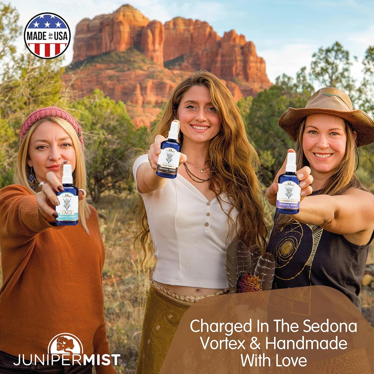 Palo Santo and Sage Smudge Spray (4Oz) Grounding & Clarity - Cleansing Energy & Aura – Sage Spray for Smudging & Negative Energy – Smokeless Mist for Home & Meditation – Crystal Infused, USA Made