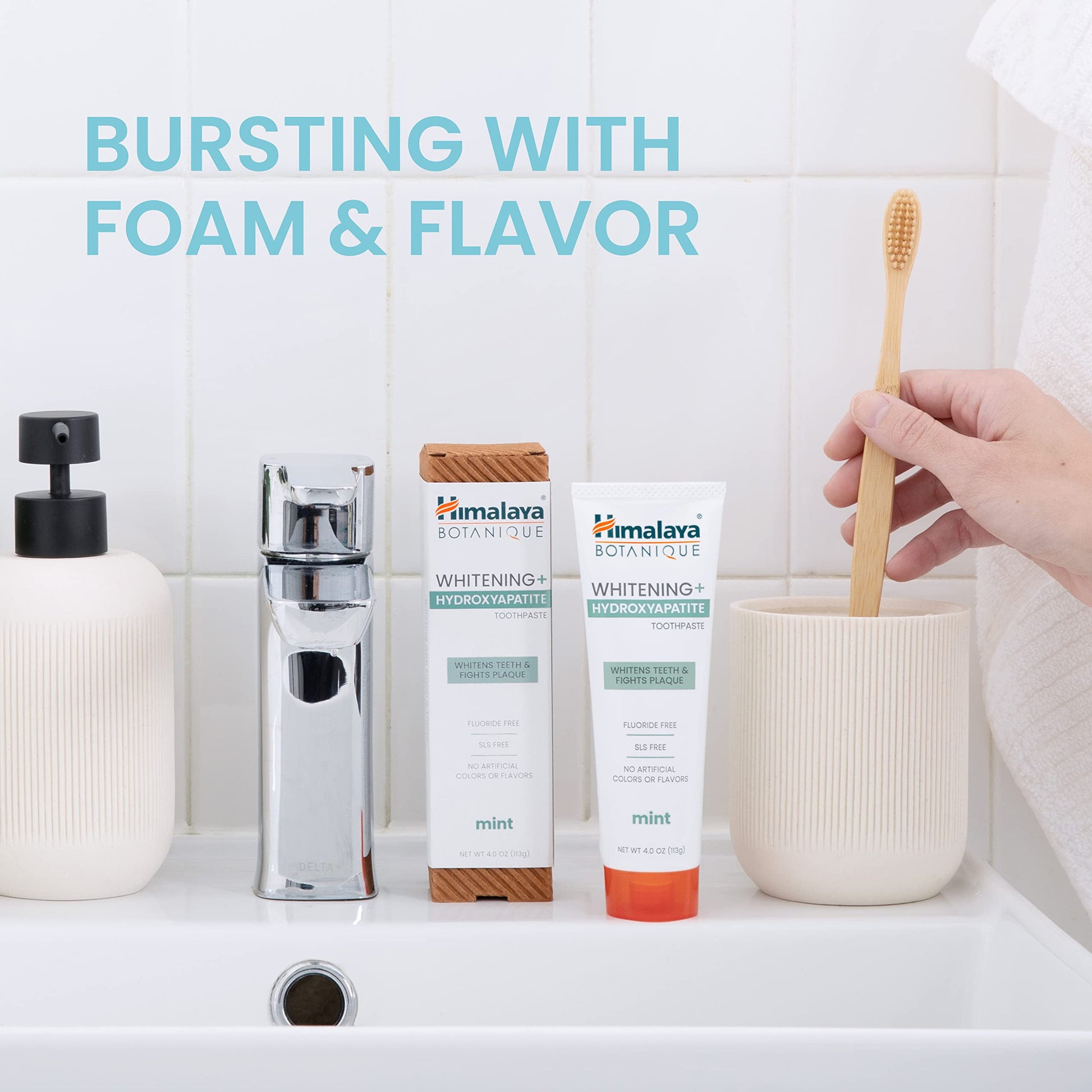 Botanique Whitening + Hydroxyapatite Toothpaste, Mint Flavor, Nano Hydroxyapatite, 4 Oz, 2 Pack