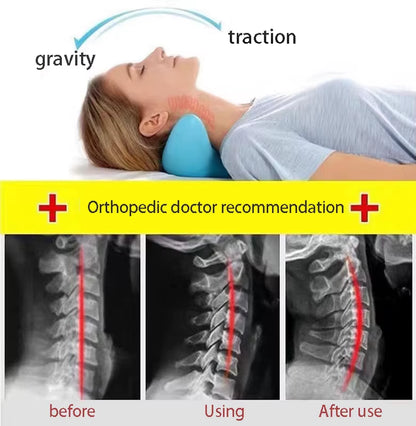 Neck Shoulder Stretcher Relaxer Cervical Chiropractic Traction Device Massage Pillow for Pain Relief Cervical Spine Alignment