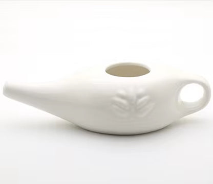 Nasal Irrigation Pot 250Ml - Ceramic Neti Pot for Sinus Congestion, Dust Cleansing & Allergy Care (Bpa-Free) Health