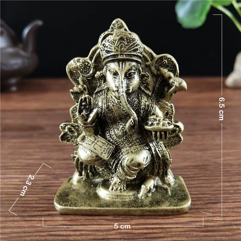 Lord Ganesha Buddha Statue Home Decoration Man-Made Jade Stone Ornaments Ganesh Elephant God Sculpture Figurines Buddha Statues