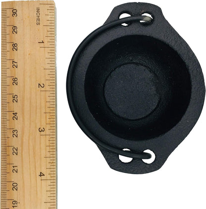 Cast Iron Cauldron with Handles. Perfect for Incense, Rituals, Home Decor, and More - 2.5 Inches Wide