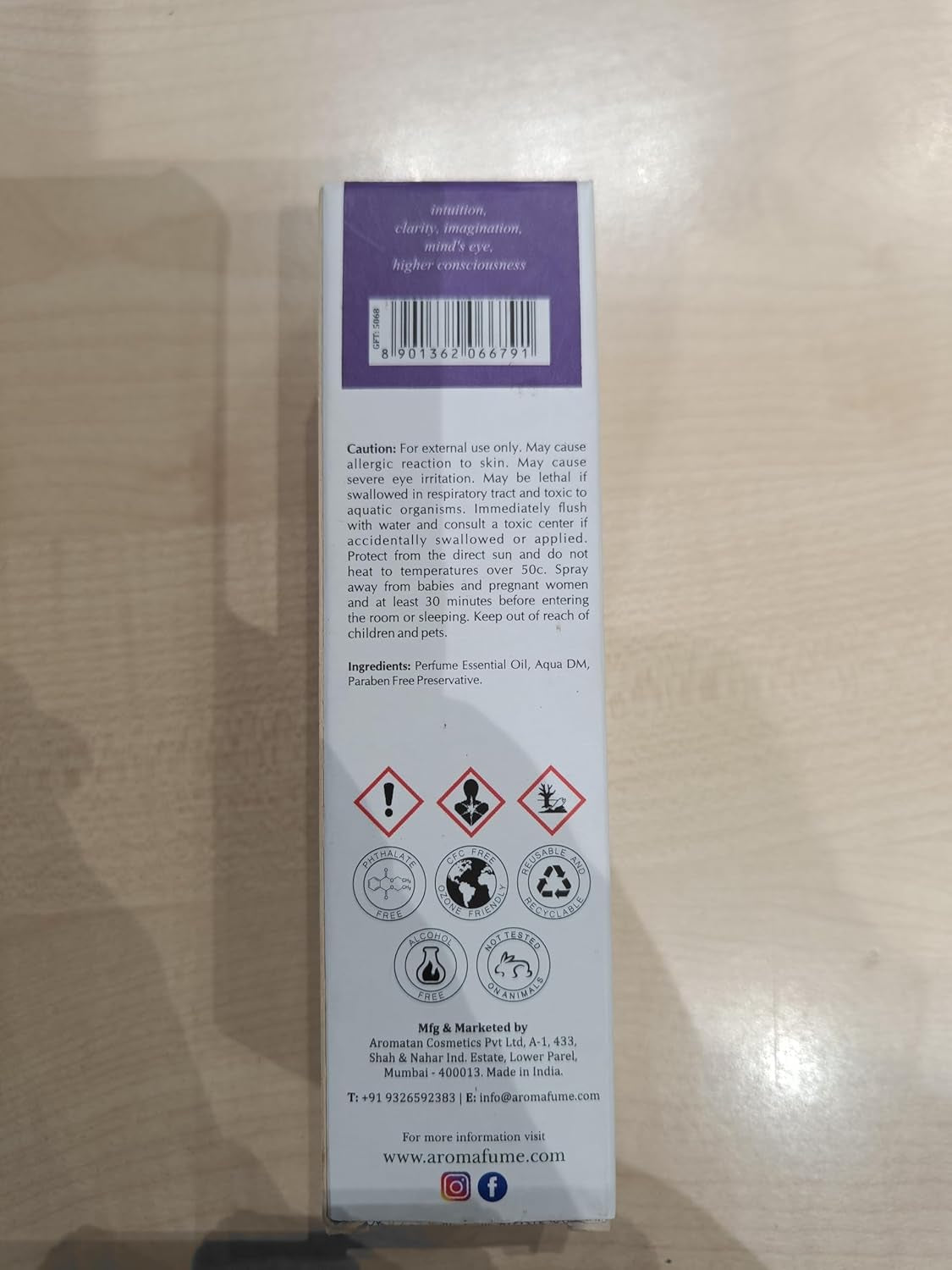 Third Eye Chakra Natural Mist by  | 100Ml/3.3 Fl Oz | Ajna | Aromatherapy Spray for Chakra Balance | Rose & Juniper Extracts | Essential Oil Spray for Meditation, Yoga, Reiki