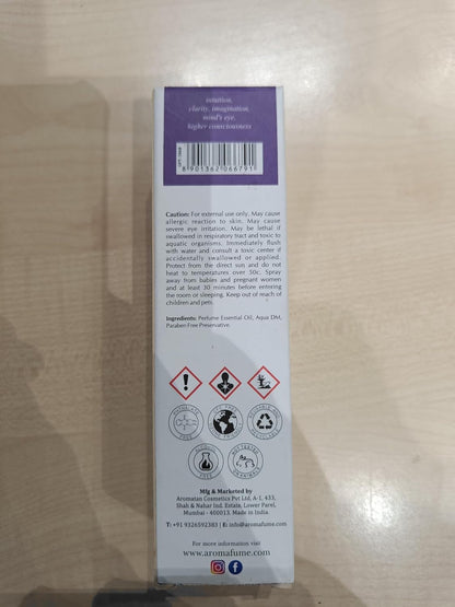 Third Eye Chakra Natural Mist by  | 100Ml/3.3 Fl Oz | Ajna | Aromatherapy Spray for Chakra Balance | Rose & Juniper Extracts | Essential Oil Spray for Meditation, Yoga, Reiki