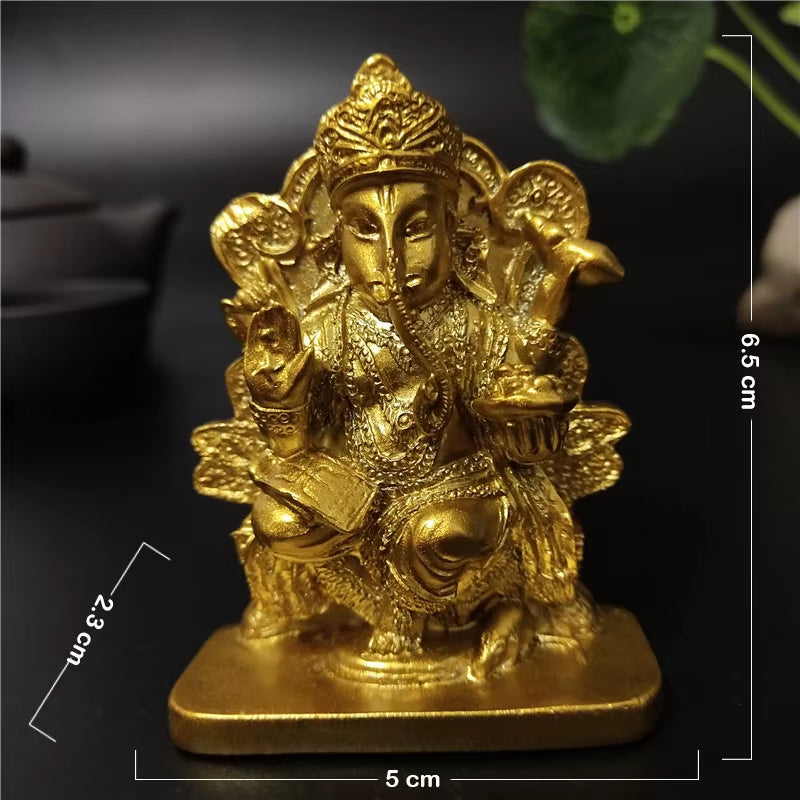 Lord Ganesha Buddha Statue Home Decoration Man-Made Jade Stone Ornaments Ganesh Elephant God Sculpture Figurines Buddha Statues