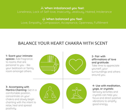 Heart Chakra Natural Mist 100Ml/3.3 Fl Oz | Anahata | Aromatherapy Spray for Chakra Balance | Rose & Bergamot Extracts | Essential Oil Spray for Meditation, Yoga, Reiki