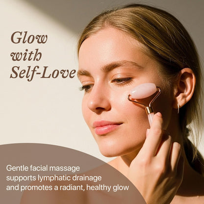 Rose Quartz Face Roller - Relaxation Gifts for Women, Valentines Day Gifts, Skin Care Tools for Fine Lines and Wrinkles, Beauty Gift Ideas, Massager Facial Tool, Self Care Gift for Women